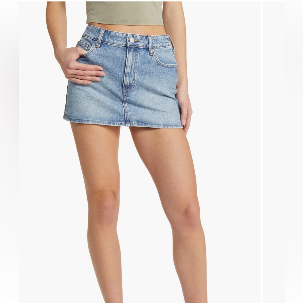 PacSun Light Blue Denim Mini Skirt